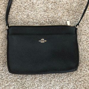 COACH Black Leather Crossbody Purse